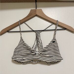 O’Neil Striped Black and White Bikini Top